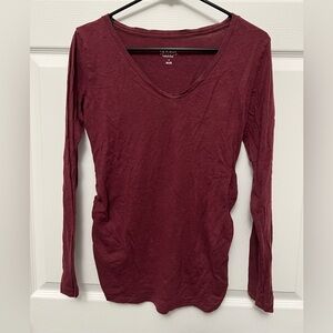 Isabel Maternity by Ingrid & Isabel Long Sleeve Top - Burgundy